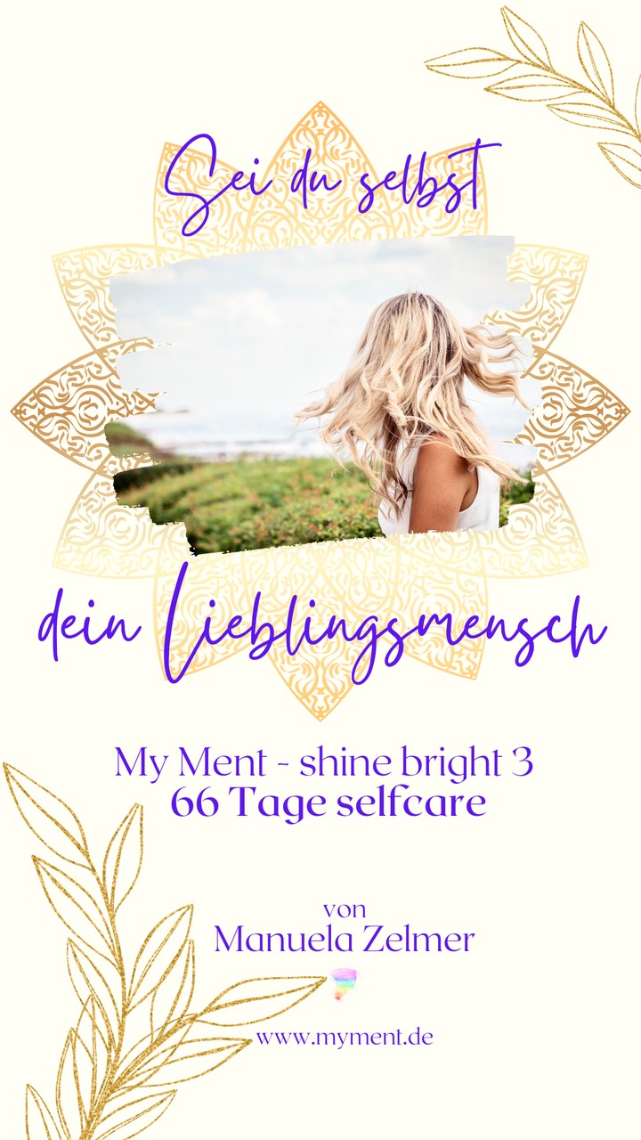 Cover des Workbooks ‚Shine Bright 3 — 66 Tage Selfcare' von Manuela Zelmer (MyMent)